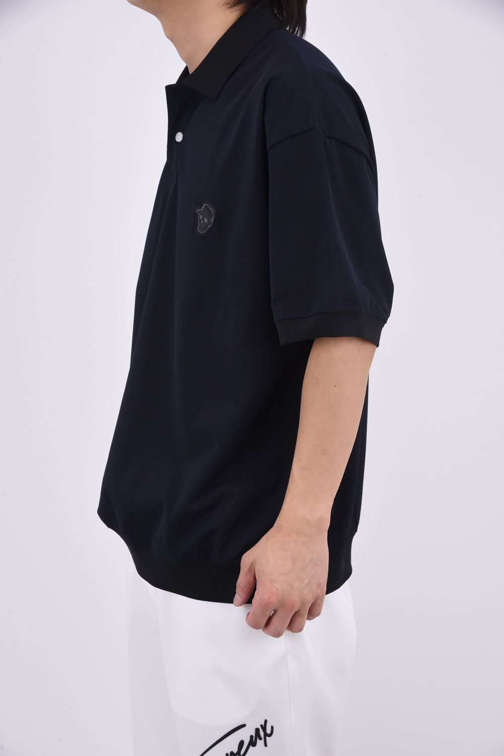 【26SS】 DVG TECH-SKULL CADDIE POLO / スカルロゴ ポロシャツ (ブラック)