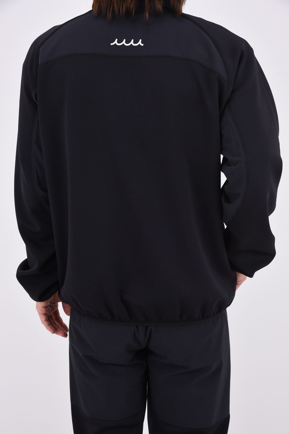 【26AW】 BI-FABRIC TRAINING BLOUSON / ダンボールニット 異素材切り替え トレーニングブルゾン (ブラック)