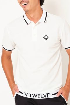 【期間限定ポイント10倍】LIB OUT POLO / V12ロゴ フィールドセンサーカノコ ポロシャツ (ホワイト)