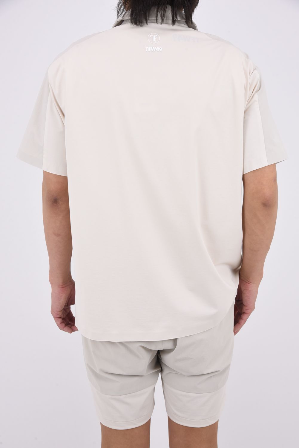 【26SS】 COMBINATION OPEN COLLAR SHIRT / 接触冷感 異素材切り替え オープンカラーシャツ (ベージュ)