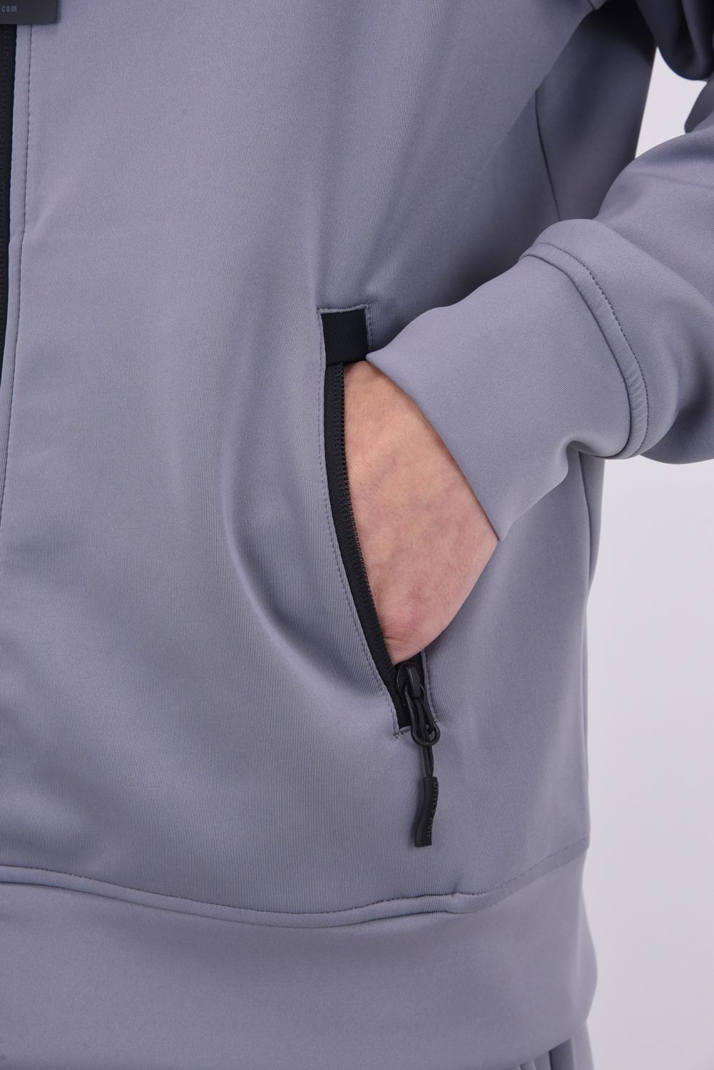 【26SS】 MEN'S 3D LOGO PARKA / 3Dエンボスロゴ ストレッチジャージ ジップアップパーカー (グレー)