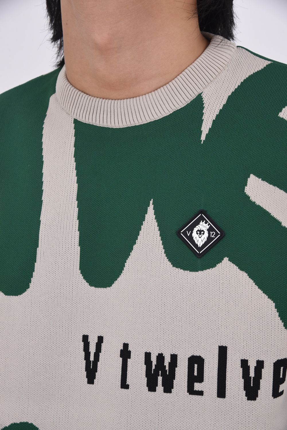 【25AW】 GRAFT KNIT / グラフィティロゴ クルーネックニット (ベージュ)