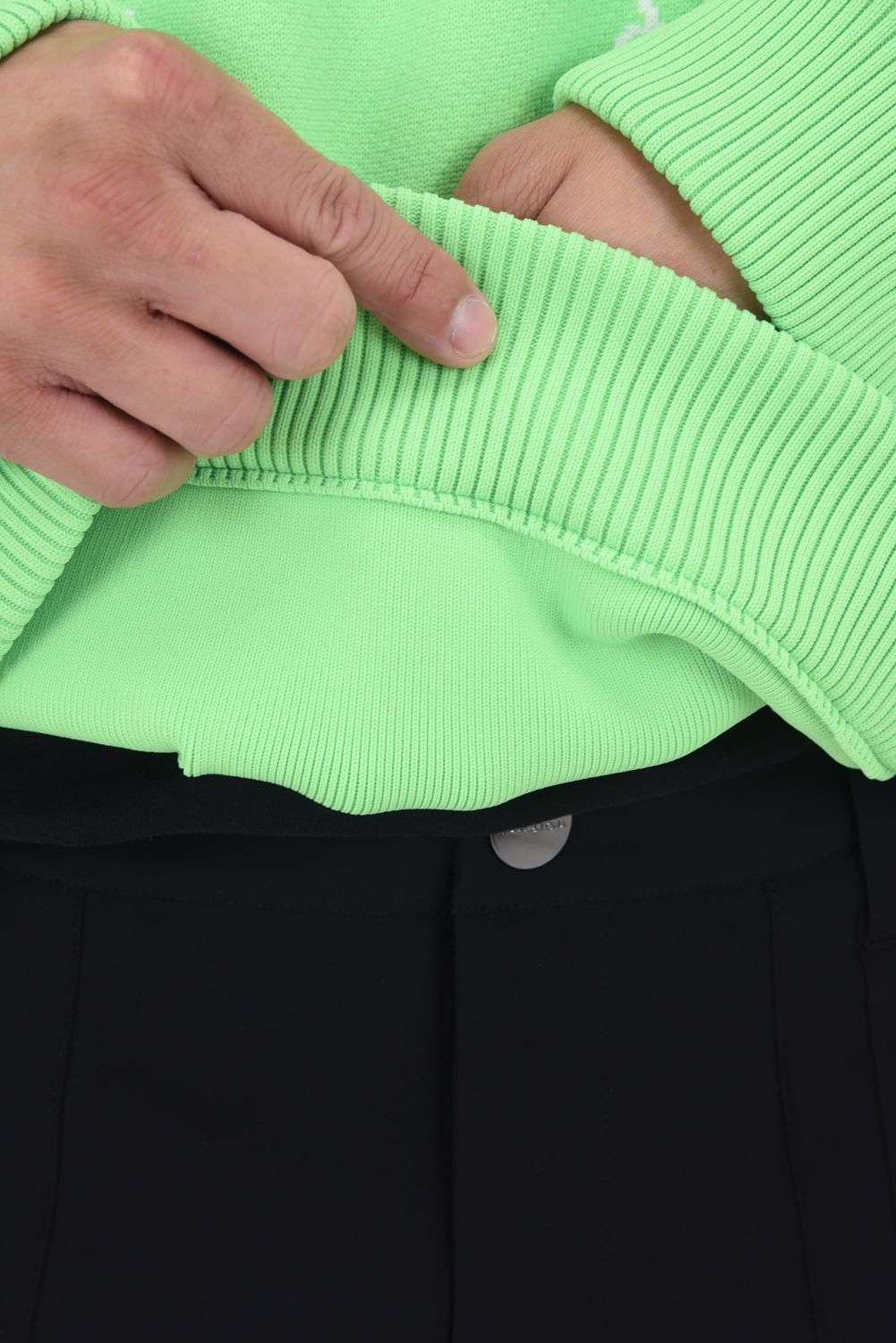 【2025AW 木村拓哉さん着用 VOL.3】 SVASTIKA POLY FLEX HOODIE / クロスモチーフ オリジナルジャカード ニットフーディー (グリーン)