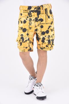 CARGO SHORTS / バンダナ柄 6ホールアイレットデザイン ストレッチ カーゴショーツ イエロー