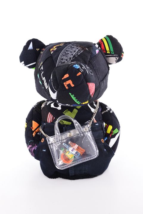 【2026 TOUMEI SERIES】 ZZ26-BA02 / Tシャツリメイク パッチワーク ベアーモチーフ ドライバーカバー (マーカー付き) (ブラック)