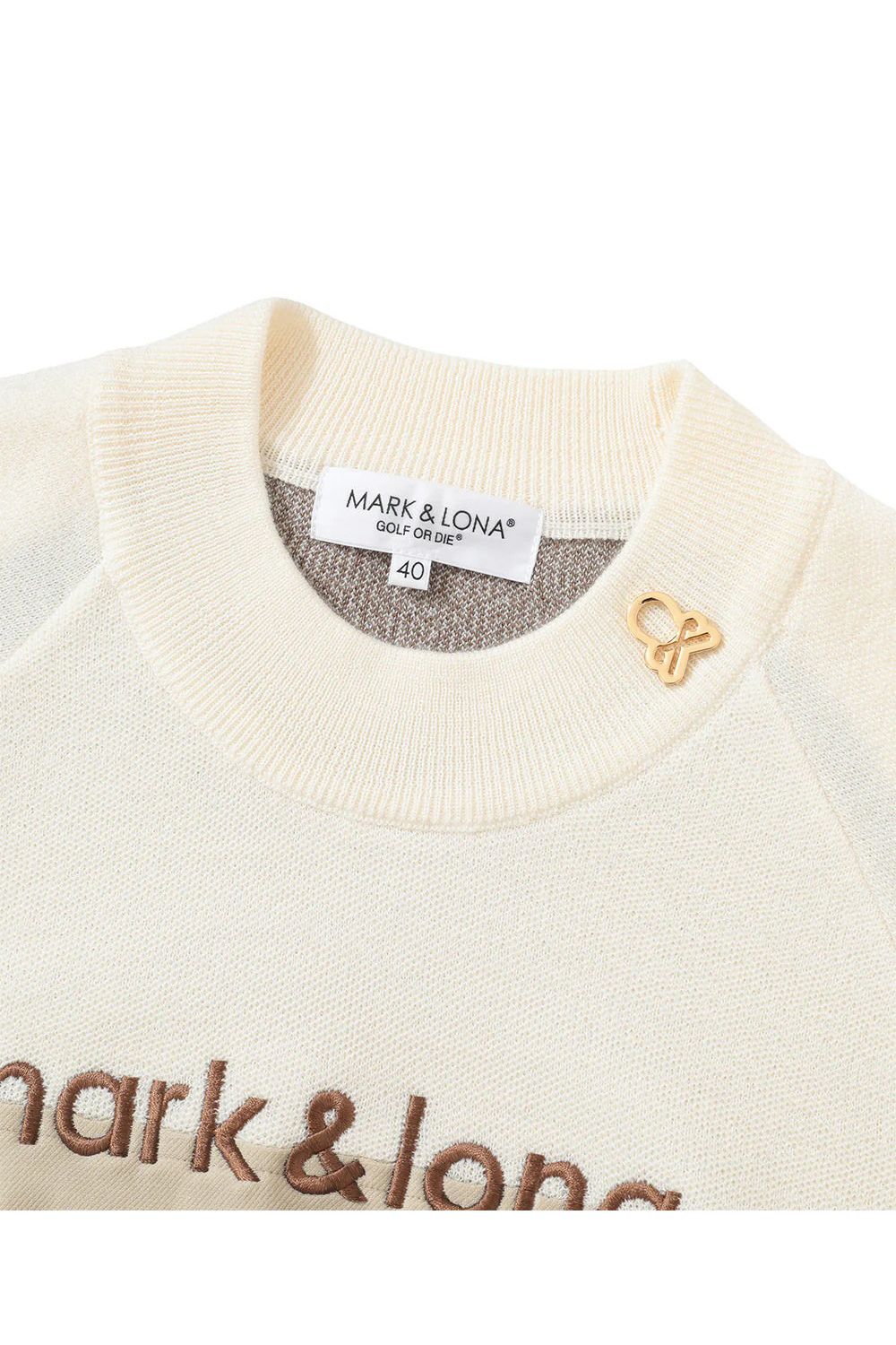 【2025AW】【レディース】 CORNEL CONTOUR FIT COMBO PULLOVER / メリノウール ブランドロゴ刺繍 クルーネックニット (オフホワイト)