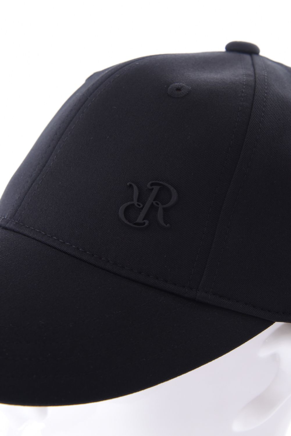 【26SS】 WIDE BRIM CAP / ブランドロゴ刺繍 本革ベルト つば広キャップ (ブラック)*