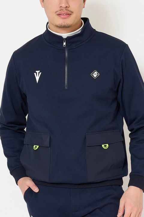 【26AW】 ARC TAG HZ JKT / シボ素材 ハーフジップ スウェット (ネイビー)