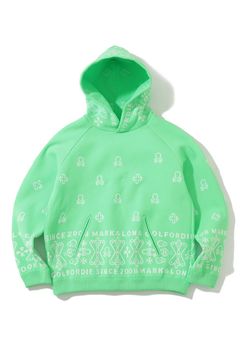 【2025AW 木村拓哉さん着用 VOL.3】 SVASTIKA POLY FLEX HOODIE / クロスモチーフ オリジナルジャカード ニットフーディー (グリーン)