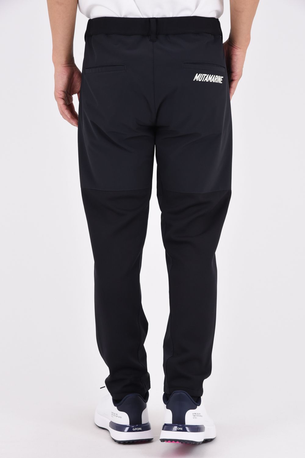 【26AW】 BI-FABRIC TRAINING PANTS / ダンボールニット 異素材切り替え トレーニングロングパンツ (ブラック)