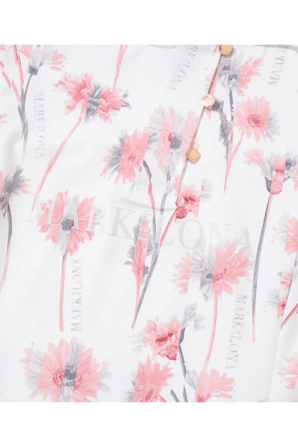 【26SS】【CODE COLLECTION】【レディース】 FLPL / フラワープリント アシンメトリーデザイン ポロシャツ (ホワイト)