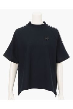 【26SS】【レディース】 WOMEN’S LINE HIGHNECK RF / カノコ生地 ラインロゴテープ リラックスフィット モックネックTシャツ (ネイビー)
