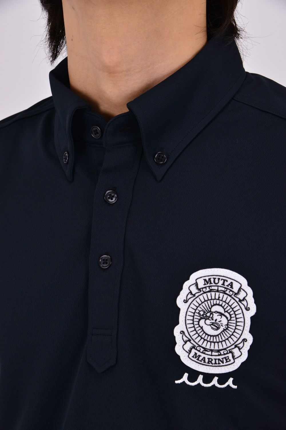 【26SS】 POLO SHIRT / POPEYE™︎コラボレーション エンブレムワッペン ポロシャツ (ブラック)