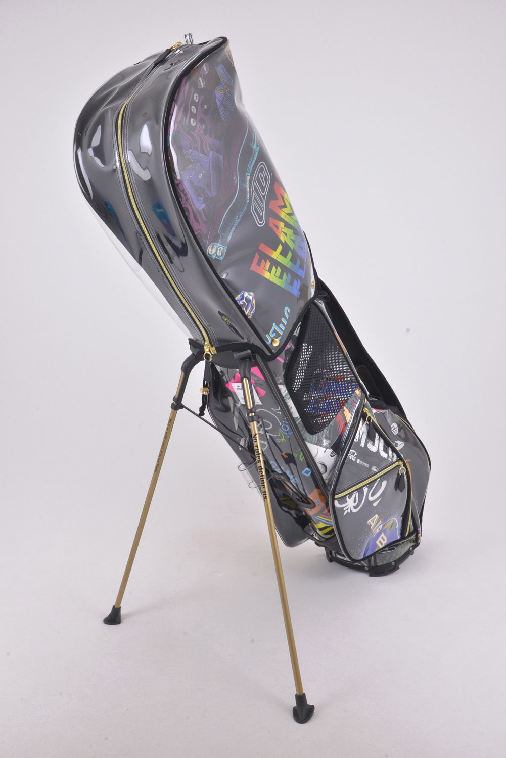 【2026 TOUMEI SERIES】【銀行振込・代金引換不可】【返品・交換不可】 ZZ26-CB01 / Tシャツリメイク パッチワーク スタンドタイプ キャディバッグ (ブラック)