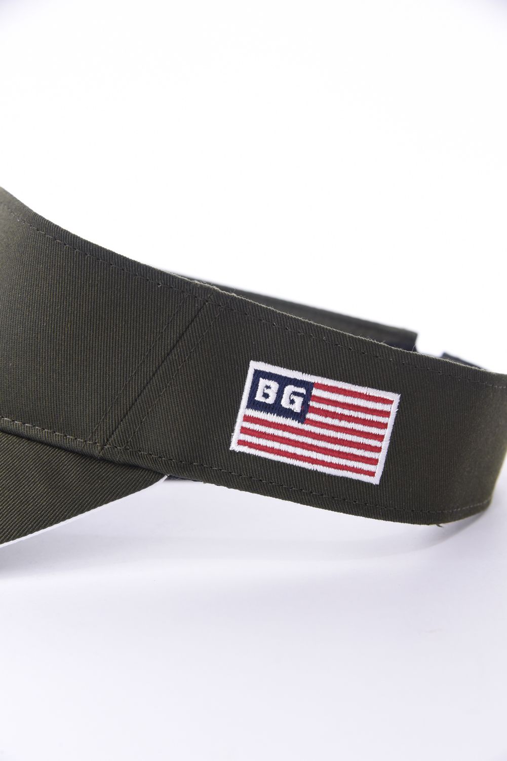 MENS BASIC VISOR / ブランドロゴ刺繍 ベーシック サンバイザー (オリーブ)