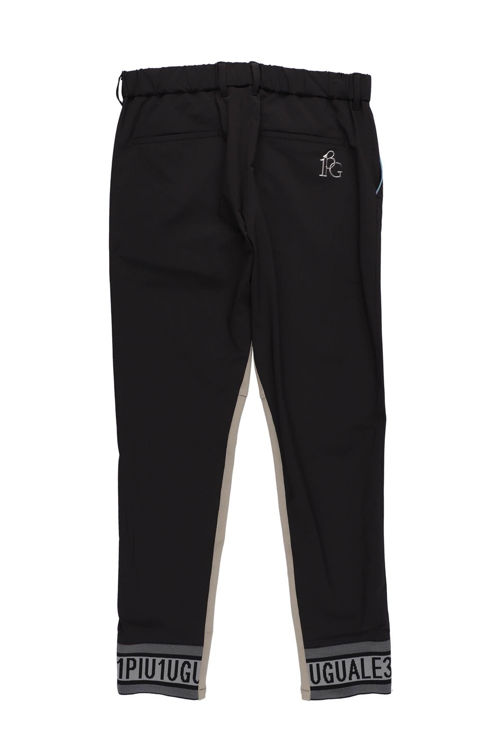 1PIU1UGUALE3 GOLF - 【24AW】 113 GOLF RIB PANTS / ナイロン4WAYクロス バイカラー リブパンツ  (ブラック) | GOSSIP GOLF