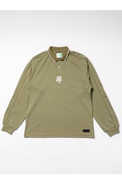 【26AW】 ʻAlapaina Polo L/S（SPK/Lauaʻe） / バックプリント ロングスリーブポロシャツ (カーキ) (9月入荷予定）
