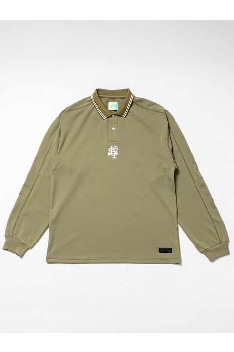 【26AW】 ʻAlapaina Polo L/S（SPK/Lauaʻe） / バックプリント ロングスリーブポロシャツ (カーキ) (9月入荷予定）
