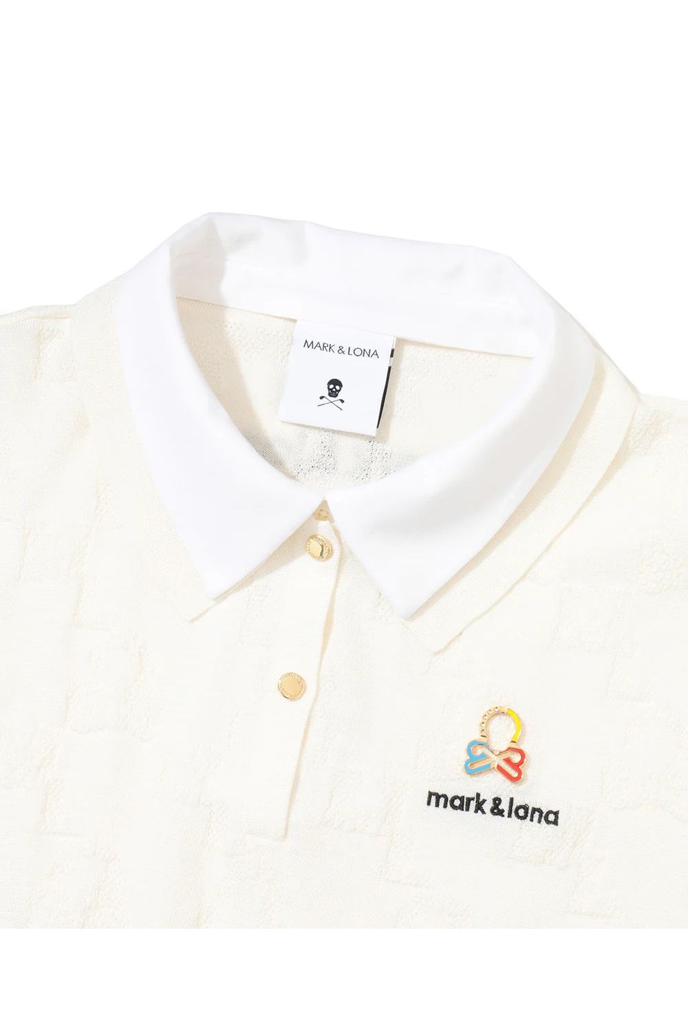 【26SS】【レディース】 QUADRO ICON 2-WAY COLLAR KNIT POLO / ダブルカラー ニットポロシャツ (ホワイト)