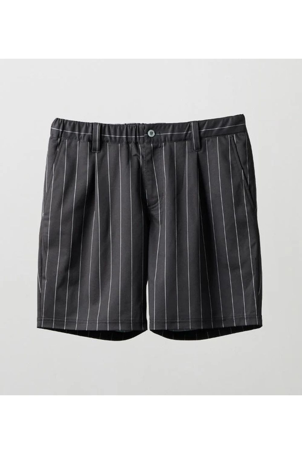 【26SS】 STRIPE TUCK HALF PANTS / ピンストライプ タックショートパンツ (ブラック)