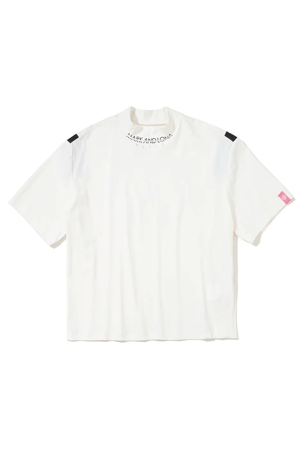 【26SS】【レディース】【T-LINE】 ACCORD VENT MOCK TEE / モノトーン ナイロントリコット パンチングロゴ モックネックTシャツ (ホワイト)