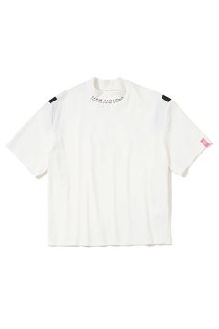 【26SS】【レディース】【T-LINE】 ACCORD VENT MOCK TEE / モノトーン ナイロントリコット パンチングロゴ モックネックTシャツ (ホワイト)