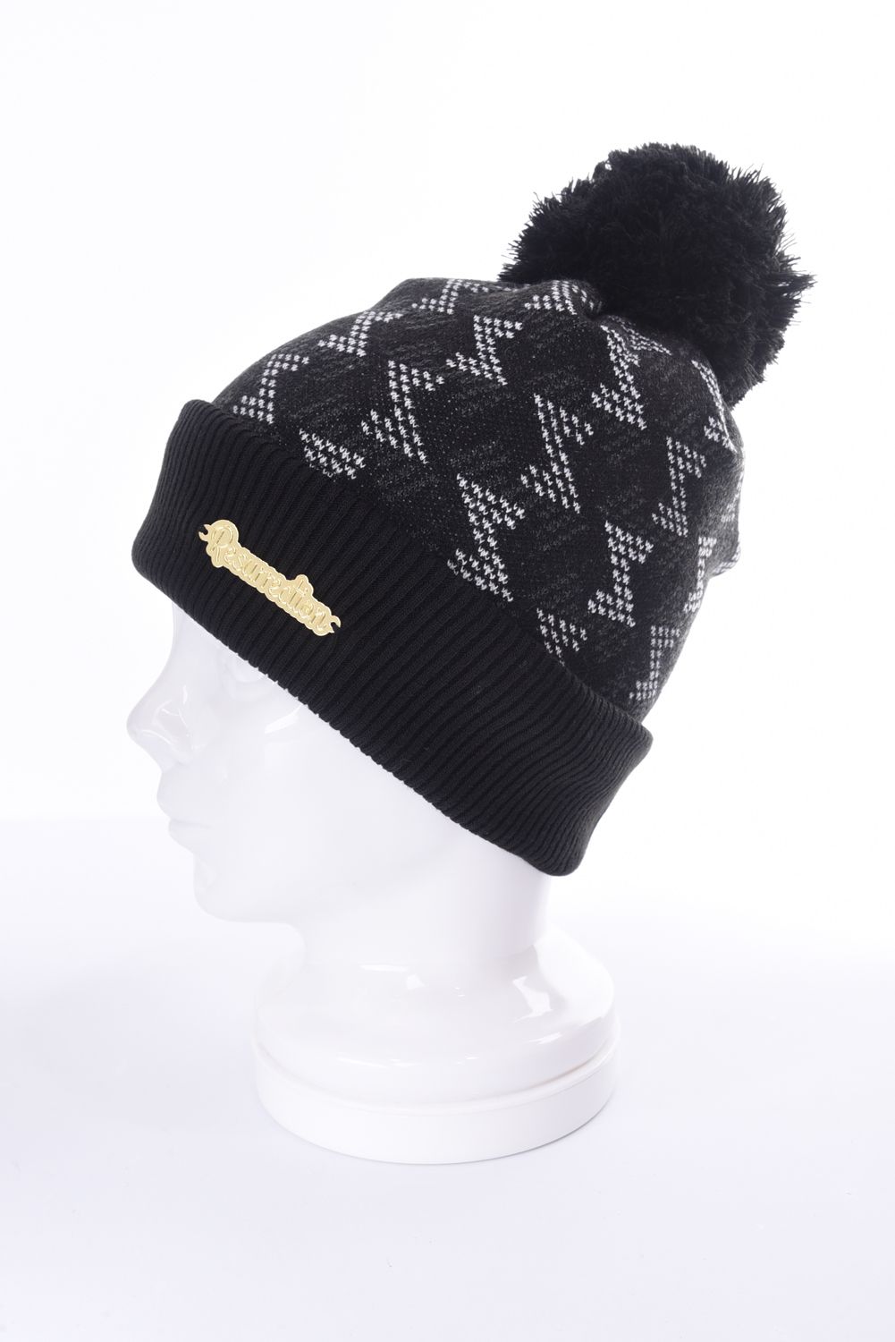 GM BONBON KNIT CAP / GM ボンボン ニットキャップ (ブラック)