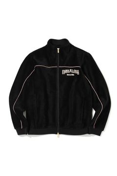 【26AW】 FRAKTUR CORDUROY JERSEY JACKET / コーデュロイ ラインストーン 金刺繍ロゴ トラックジャケット (ブラック) (10月7日入荷予定)
