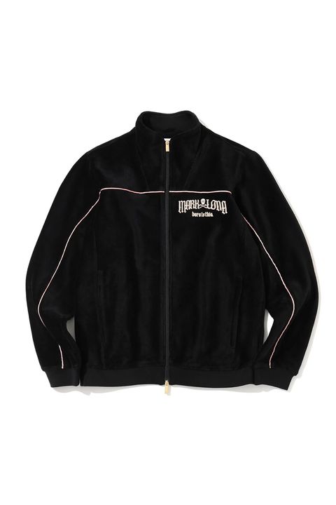 【26AW】 FRAKTUR CORDUROY JERSEY JACKET / コーデュロイ ラインストーン 金刺繍ロゴ トラックジャケット (ブラック) (10月7日入荷予定)