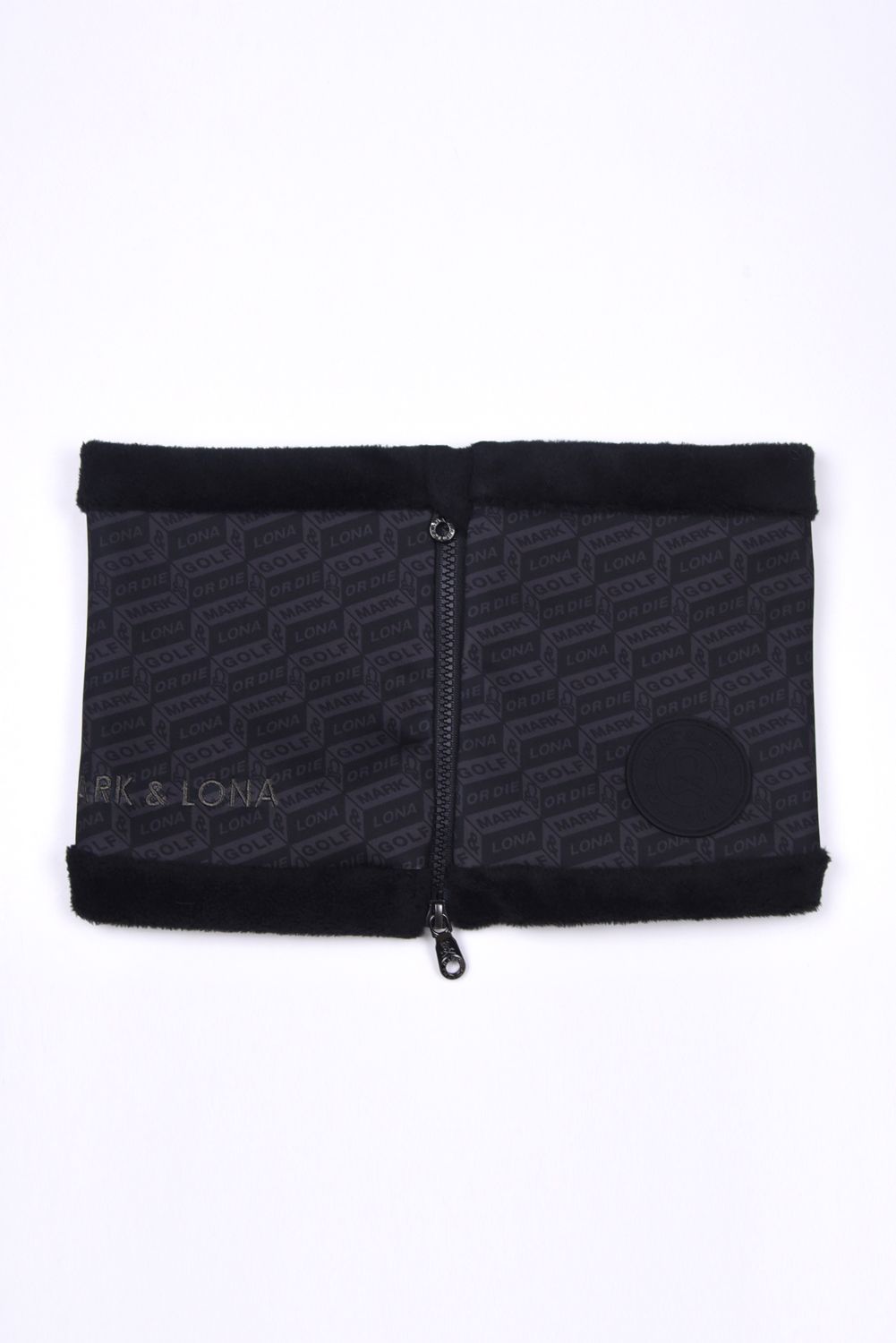 DÉPÊCHE ZIP NECK WARMER / ジオメトリックパターン ネックウォーマー (ブラック)