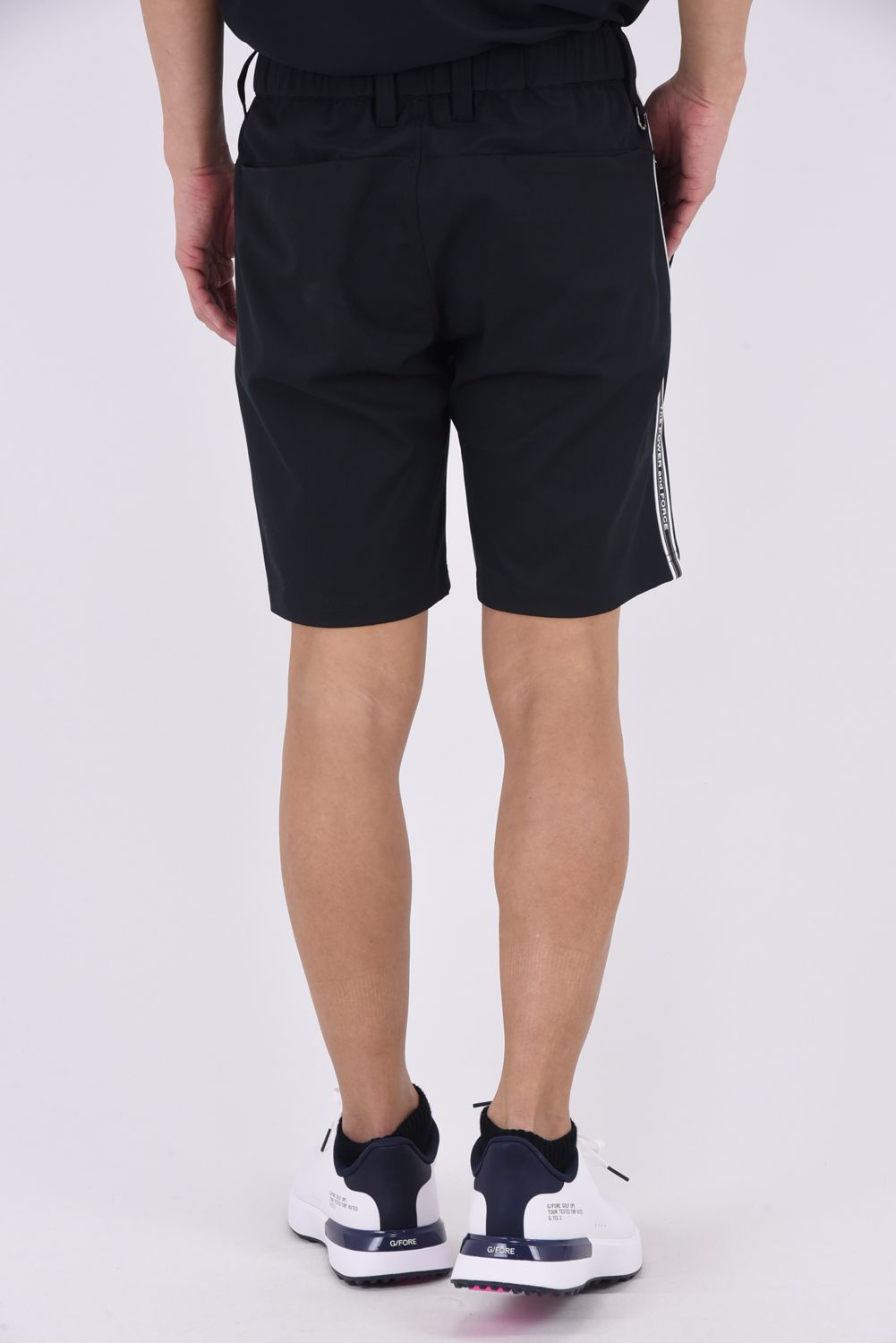【26SS】 CONCEPT NOTES TAPING HALF PANTS / カノコ素材 デザインテープ ショートパンツ (ブラック)