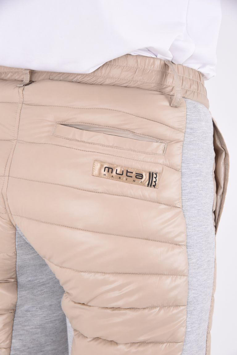 美品mutaMARINEGOLFメンズレディース キルティングダウン切替パンツ 