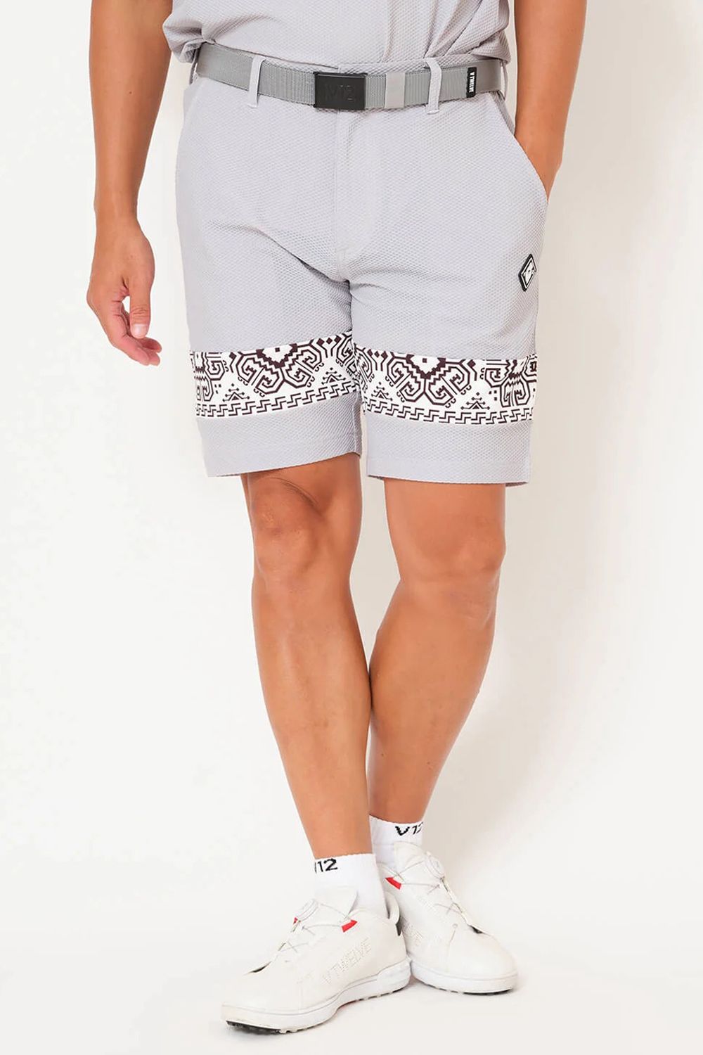 【26SS】 BAN COMFO SHORTS / ワッフル生地 バンダナ柄 ショートパンツ (グレー)
