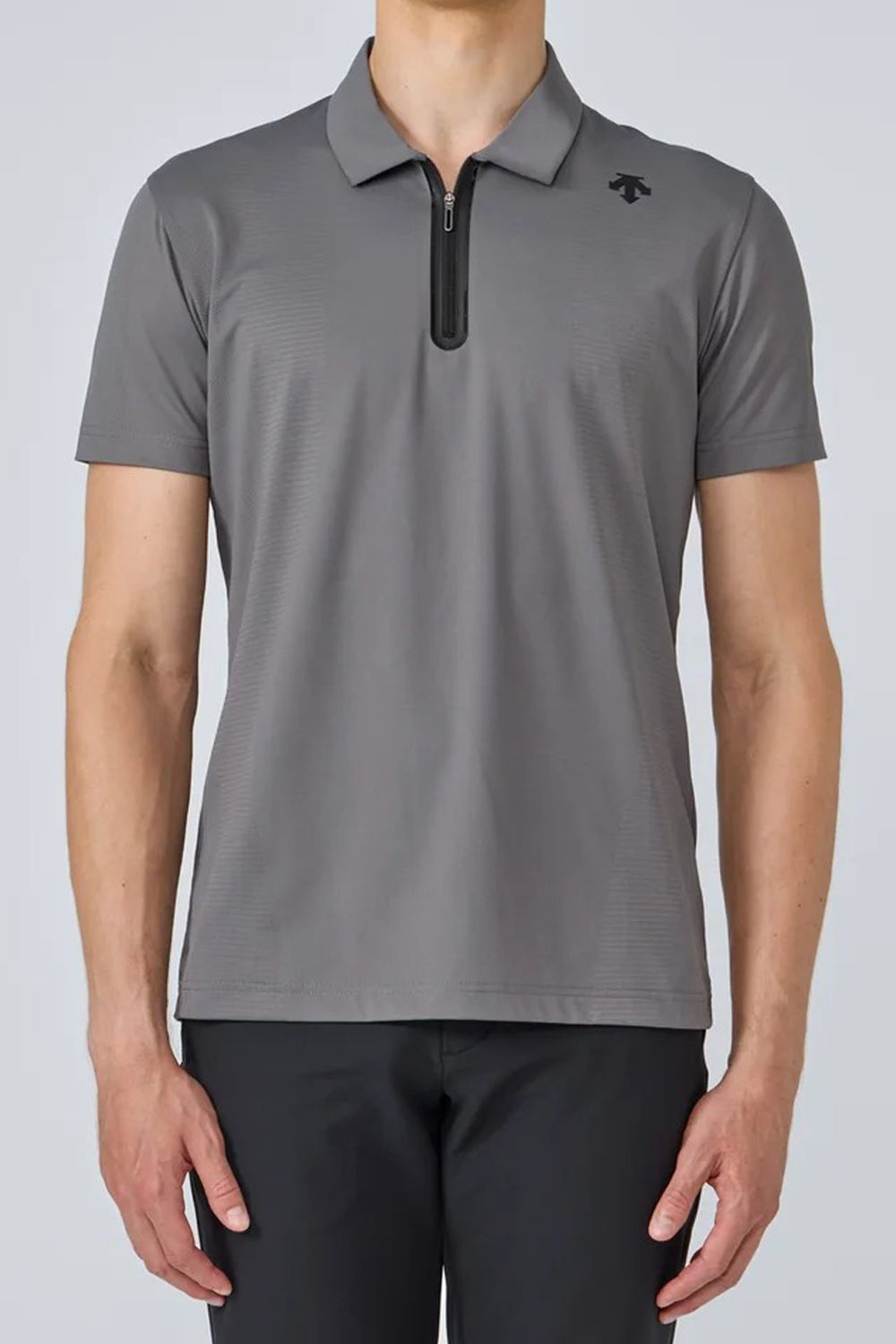 【新品】DESCENTE GOLF ジャガードスリーブレスシャツ M DESCENTE GOLF - 【25AW】 パネルジャカード半袖シャツ (グレー