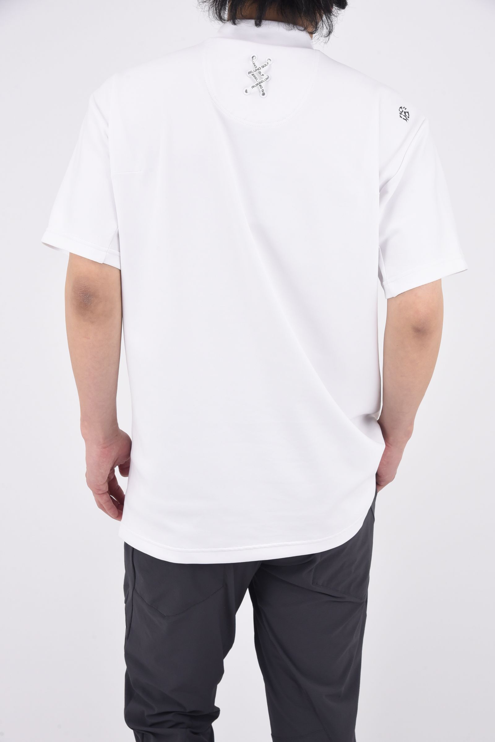 S/S MOCKNECK / ハイネック ショートスリーブ モックネック Tシャツ (ホワイト)