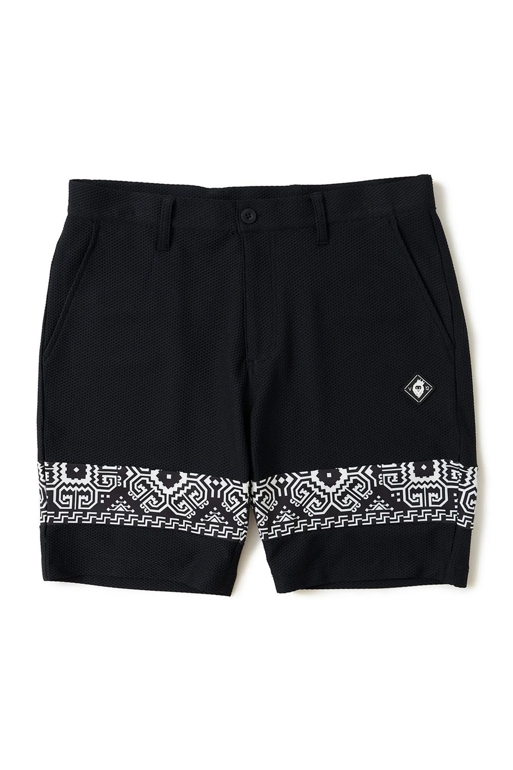 【26SS】 BAN COMFO SHORTS / ワッフル生地 バンダナ柄 ショートパンツ (ブラック)