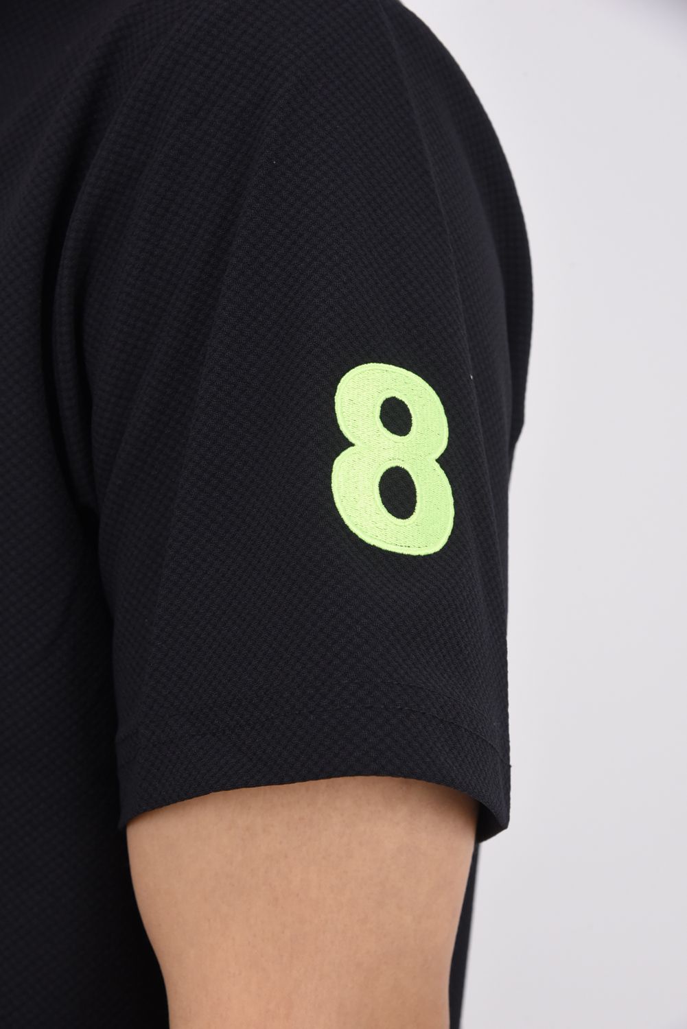 【26SS】 BLISTER KNIT JACQUARD POLO SHIRT / ブリスターニット ジェントル刺繍ワッペン ポロシャツ (ブラック)