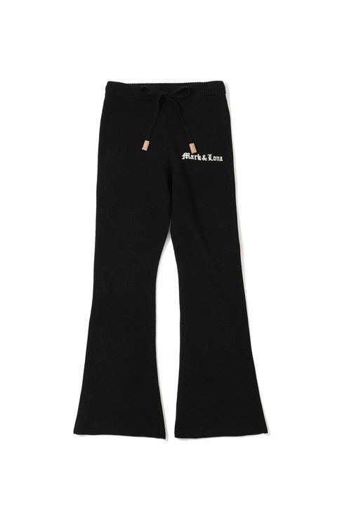 【26AW】【レディース】 ELYSIA KNIT PANTS / TRIBAL HEARTロゴ刺繍 ニットフレアパンツ (ブラック)