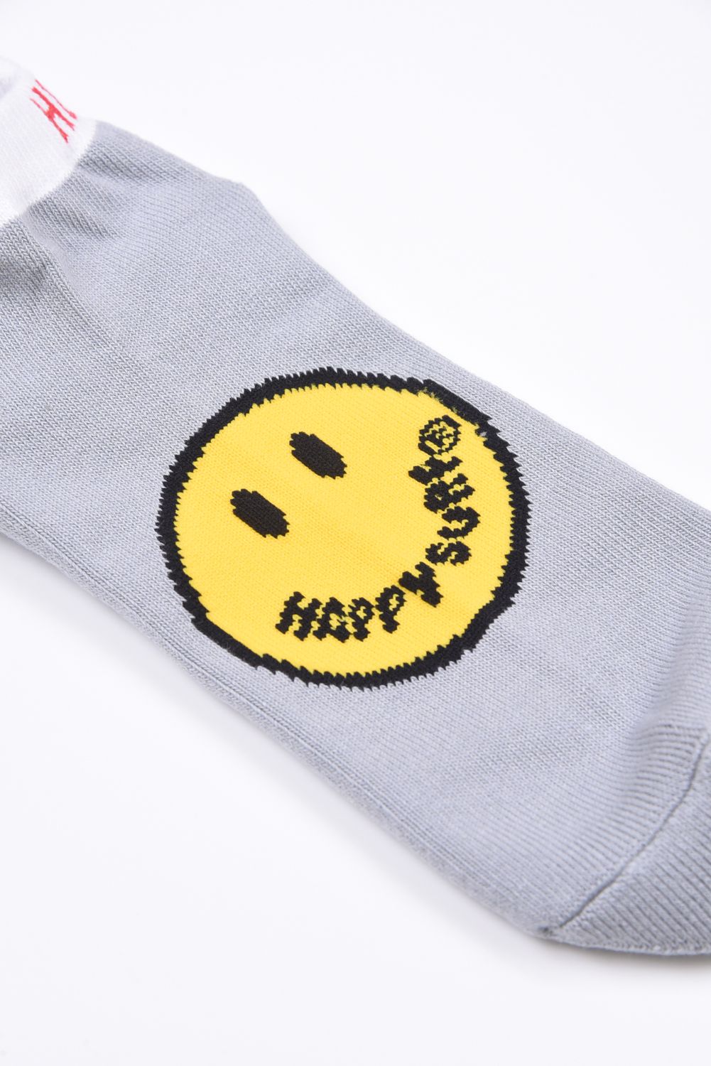 HAPPY SURF CUSHION SOCKS / HAPPY SURFロゴ アングルソックス グレー