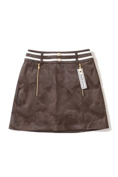 【2025AW】【レディース】 GAUGE STRETCH JACQUARD SKIRTS / オリジナルカモジャカード トラペーズスカート (インナーパンツ付き) (ブラウン)