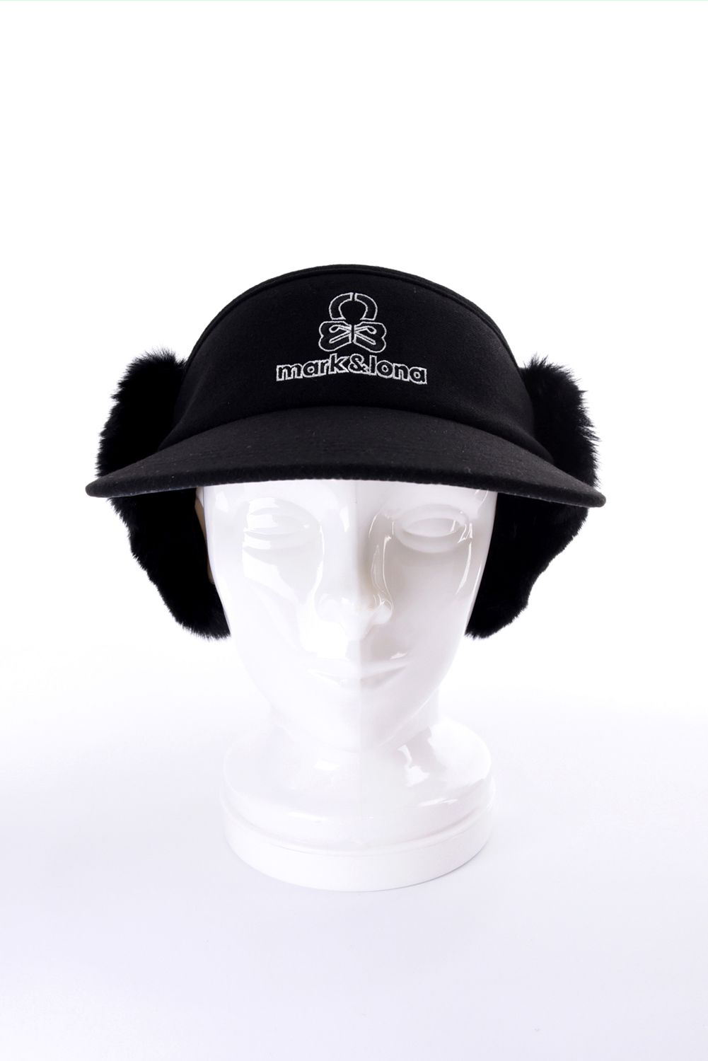 【26AW】【レディース】 FLEUR FUR RIBBON VISOR / 3Dロゴ刺繍 イヤーマフ付き 2WAYリボンサンバイザー (ブラック)