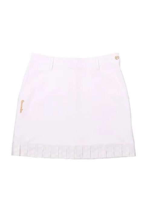 【26SS】【レディース】 GM PRINT NARROW PLEATS SKIRT / GMプリント ナロープリーツ スカート (ホワイト)*