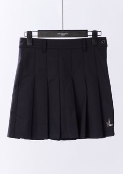 【レディース】 PLEATS SKIRT / ロゴ ソロテックス プリーツスカート (ブラック)