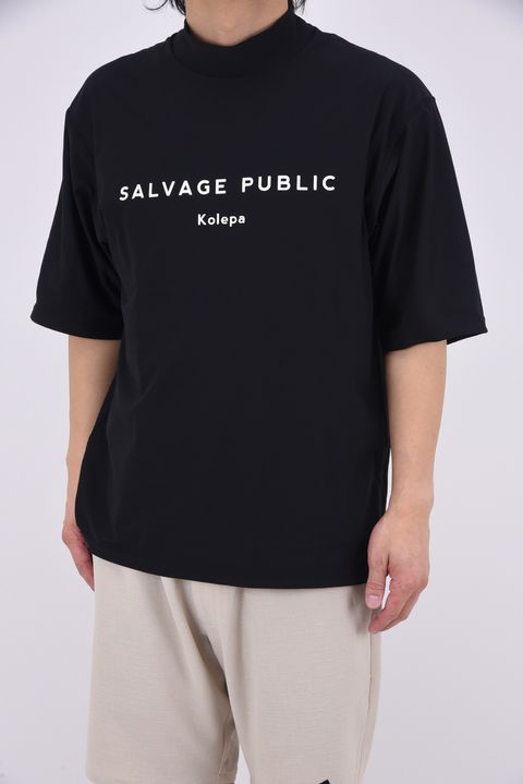 SURF Mockneck S/S (Kolepa Stamp) / ダイアモンドヘッドロゴ 高機能 モックネック (ブラック)