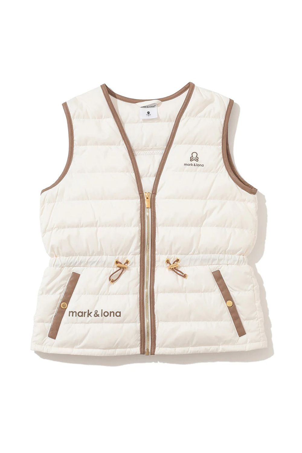 【2025AW】【レディース】 HELGA UTILITY DOWN VEST / レザーパイピング パッカブル ライトダウンベスト (オフホワイト)