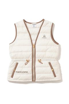 【2025AW】【レディース】 HELGA UTILITY DOWN VEST / レザーパイピング パッカブル ライトダウンベスト (オフホワイト)
