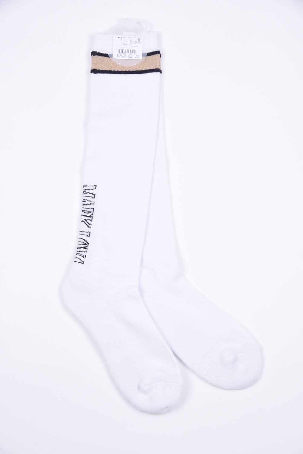 【26SS】【レディース】【T-LINE】 CONTOUR VENT TECH HIGH SOCKS / 配色ライン ロゴジャカード ハイソックス (ホワイト)