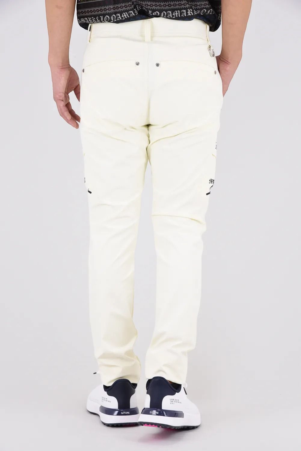 【26AW】 FRACTUR UTYLITY PANTS / ナイロンタフタ アイアンスカルプリント ストレッチロングパンツ (ホワイト)