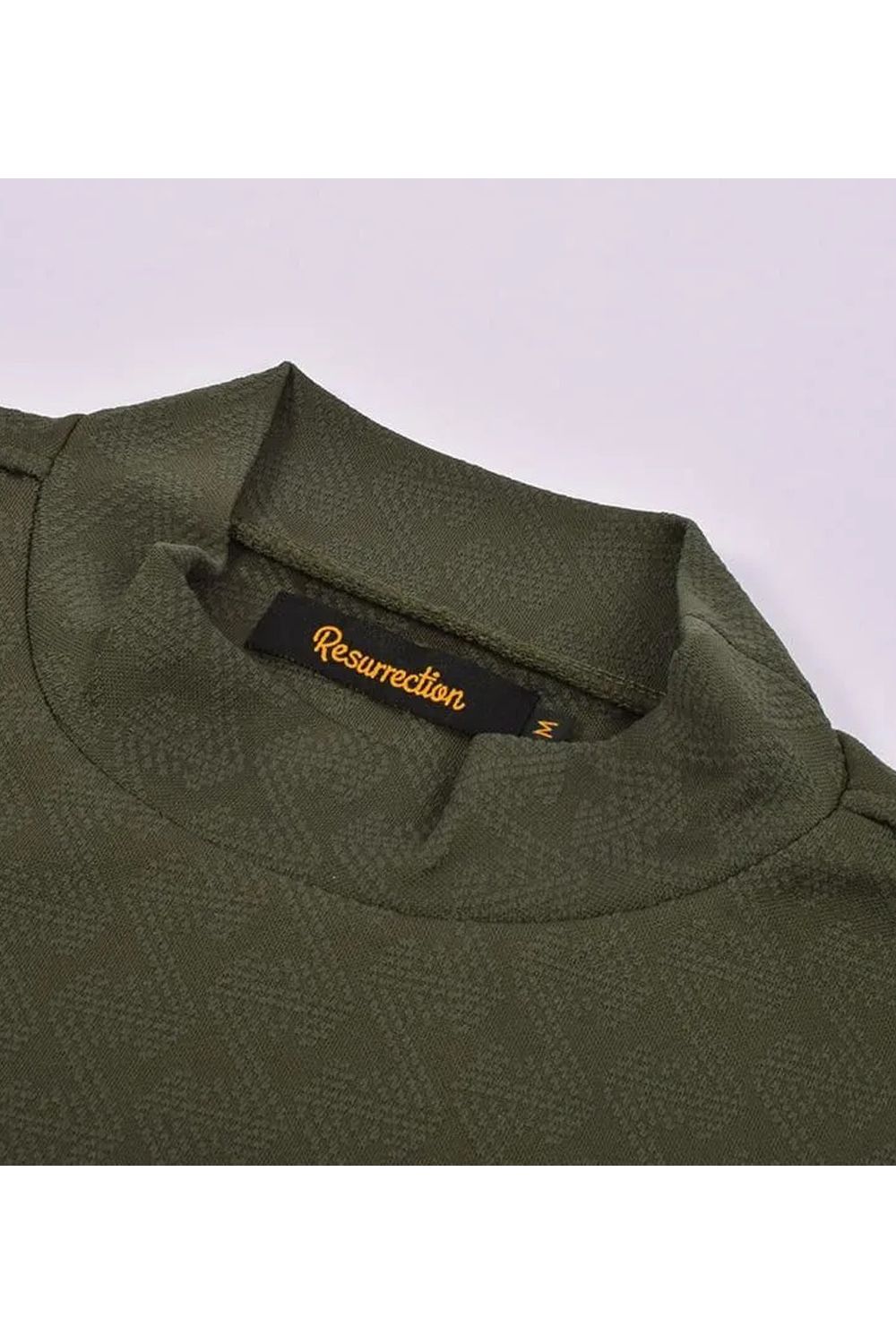 【26AW】 MENS GM JACQUARD MOCK NECK / ジャガード モックネックTシャツ (カーキ）*