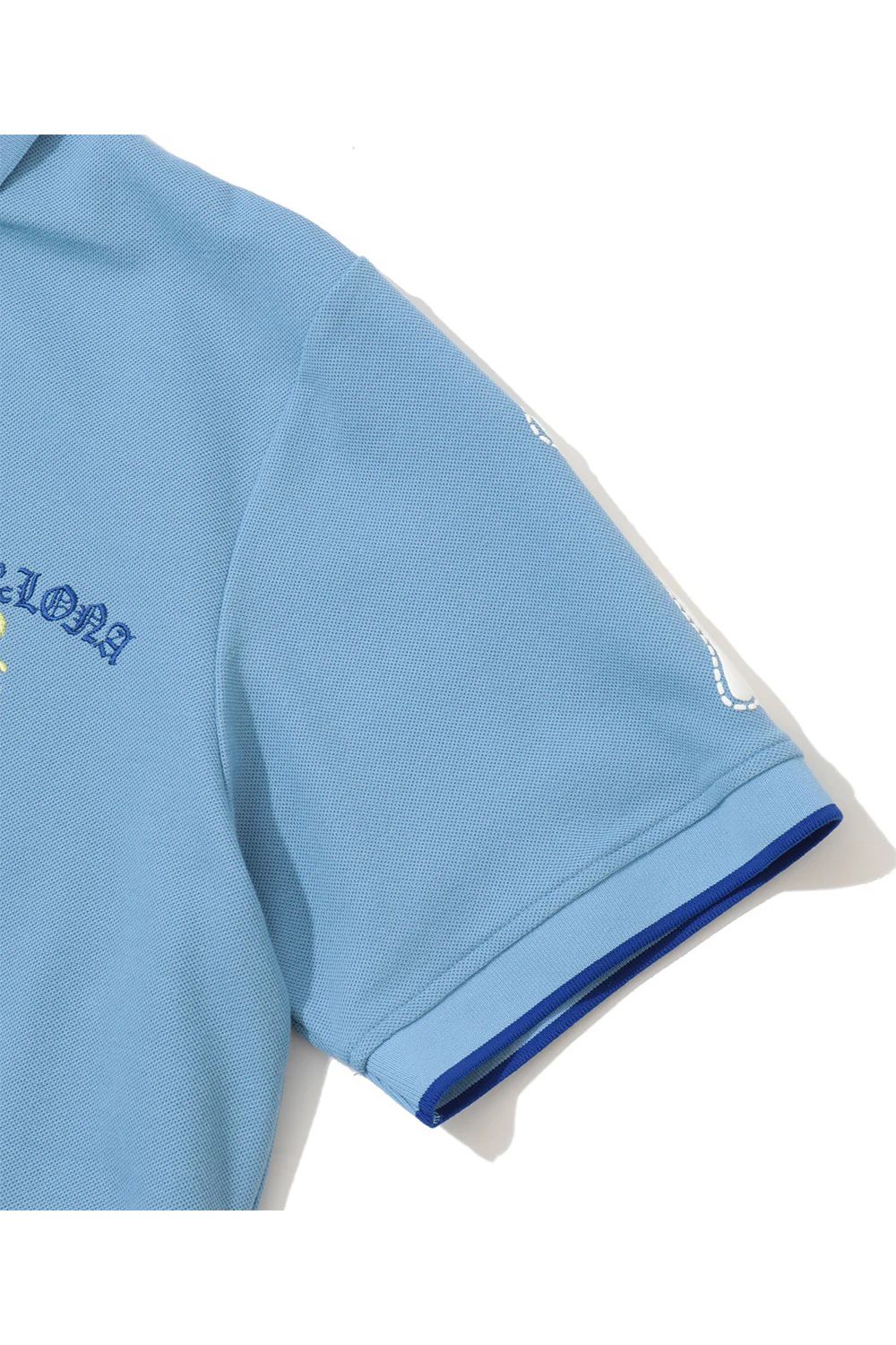 【26SS】 BONES PIQUE POLO / カノコ素材 ジャパンメイド BONEプリント ポロシャツ (サックス)